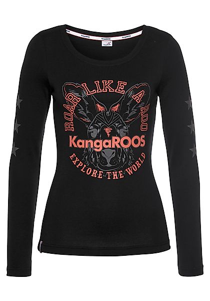 KangaROOS Langarmshirt, mit Känguru-Front-Print günstig online kaufen