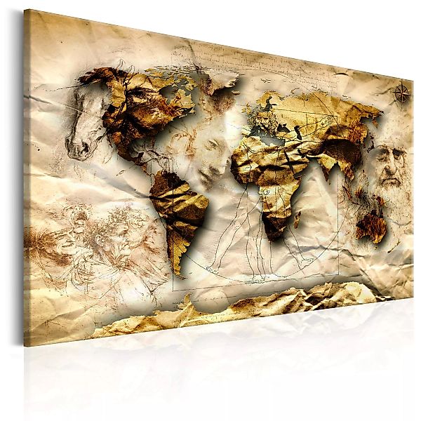 Wandbild - Map: Leonardo da Vinci inspiration günstig online kaufen