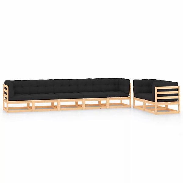 7-tlg. Garten-lounge-set Mit Anthrazit Kissen Massivholz Kiefer günstig online kaufen