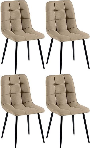 CLP Esszimmerstuhl Antibes Stoff (4er Set, 4 St), gepolstert mit Metallgest günstig online kaufen