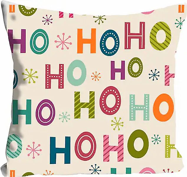 queence Dekokissen »HOHOHO«, Kissenhülle,Weihnachtlich,Schriftzug,Ho Ho Ho, günstig online kaufen