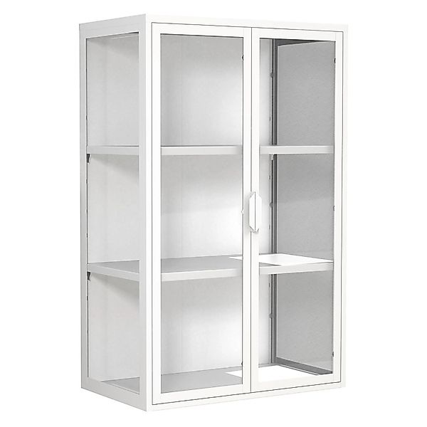 ebuy24 FlokasVL Vitrinenschrank Wandhängend 2 Türen Weiß günstig online kaufen