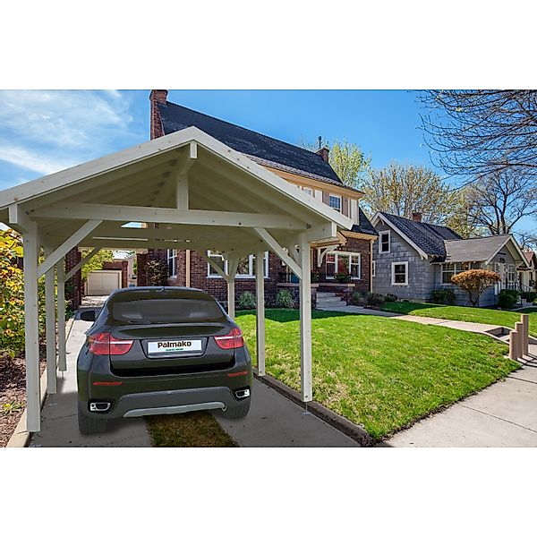Palmako Carport Robert 315 x 372 cm Lackiert Dunkelgrau FSC® günstig online kaufen