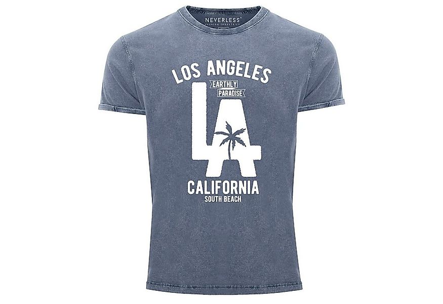 Neverless Print-Shirt Cooles Angesagtes Herren T-Shirt Vintage Shirt LA Los günstig online kaufen