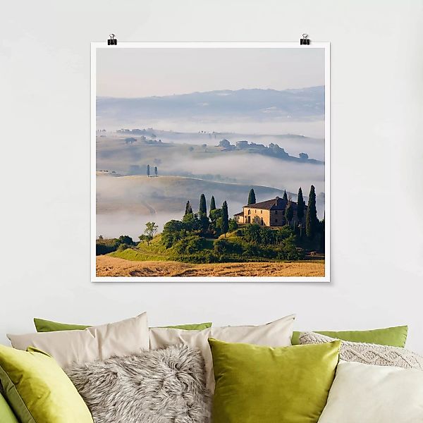 Poster Natur & Landschaft - Quadrat Landgut in der Toskana günstig online kaufen