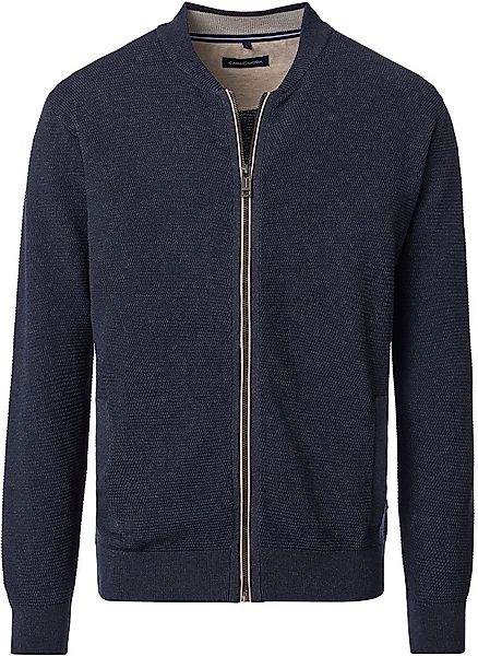 Casa Moda Strickjacke Zip Structure Navy - Größe XL günstig online kaufen