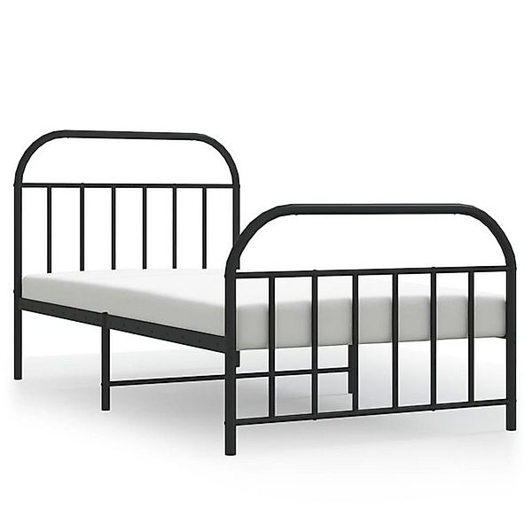 furnicato Bettgestell mit Kopf- und Fußteil Metall Schwarz 100x190 cm (1-tl günstig online kaufen