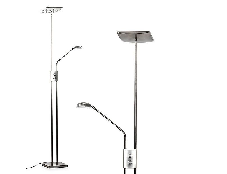 hofstein Stehlampe dimmbare Stehlampe aus Metall in Nickel-matt, LED wechse günstig online kaufen