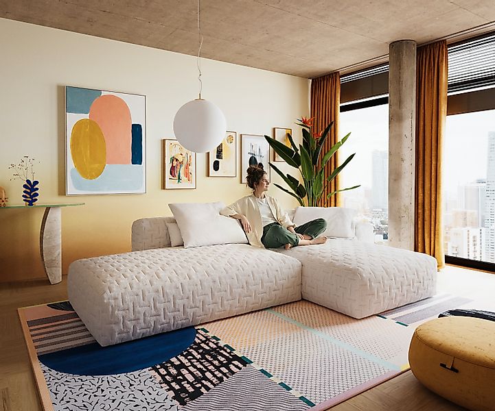 Ecksofa Freestyle Icon 310x200 cm Bouclé Soft Beige günstig online kaufen