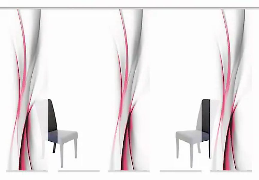 HOME WOHNIDEEN Schiebegardine »UFA« Klettband 5 Stk. tlg. HxB: 245x60, inkl günstig online kaufen
