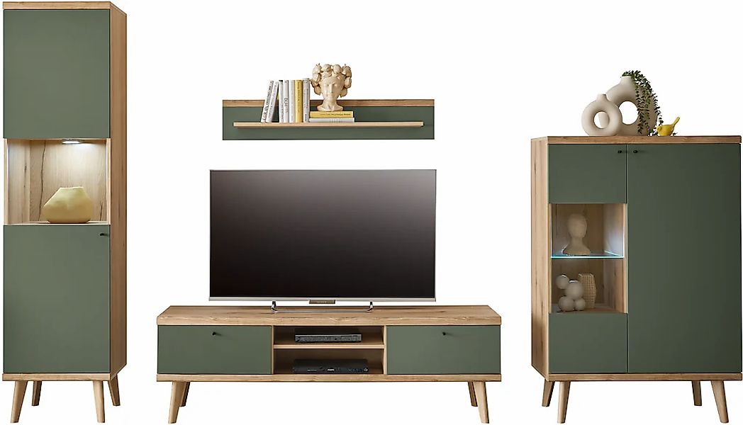 INOSIGN Wohnwand »MAVAS«, (Set, 4 St.), in moderner Trendfarbe, Griffe aus günstig online kaufen