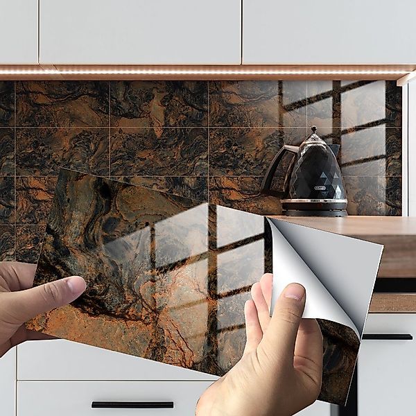 COOL-i ® Fliesenaufkleber, 4St PVC Marmormuster günstig online kaufen