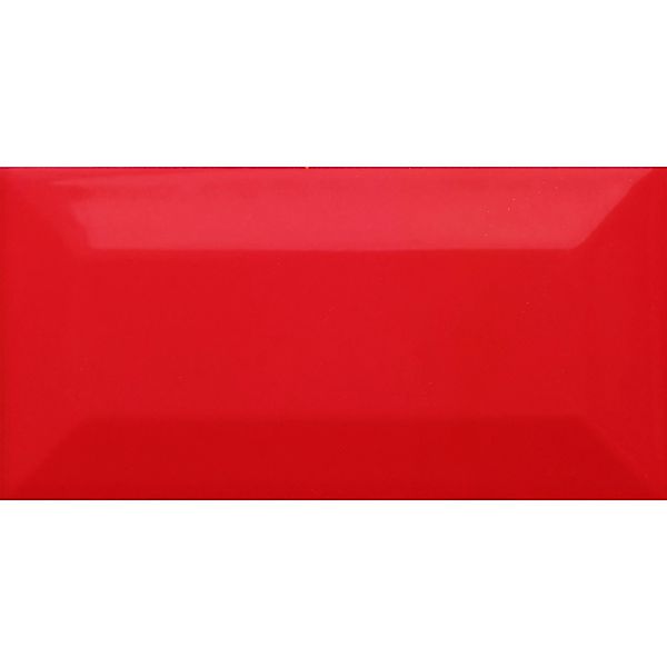 Wandfliese Metro Facette Rot Glasiert Glänzend 7,5 cm x 15 cm günstig online kaufen