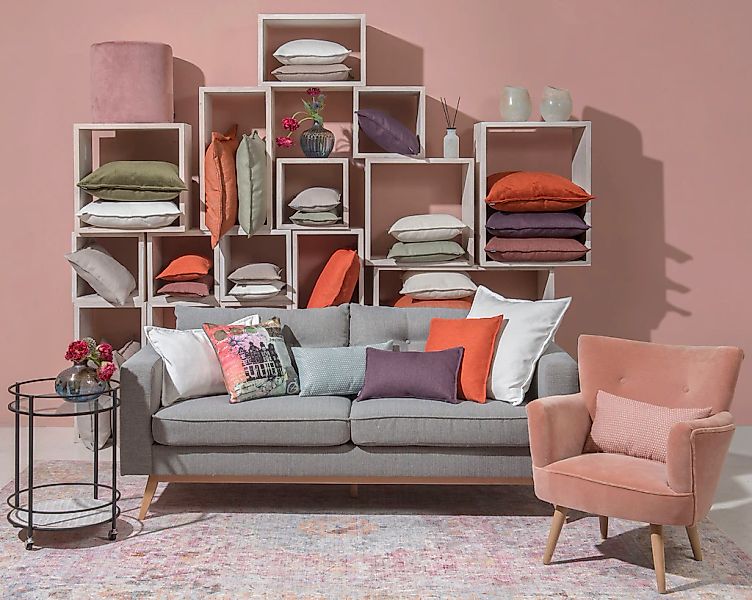 H.O.C.K. Dekokissen "Mali" einfarbig, Kissenhülle mit Füllung, 1 Stück günstig online kaufen