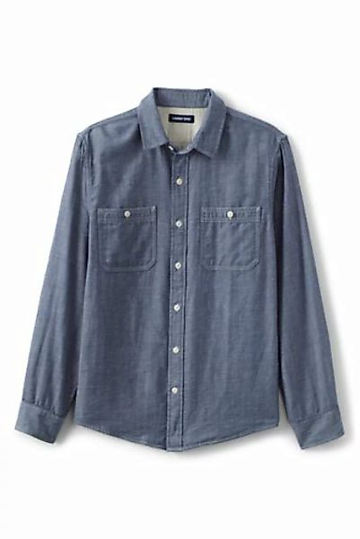 Karo-Workerhemd, Classic Fit, Herren, Größe: M Normal, Blau, Baumwolle, by günstig online kaufen