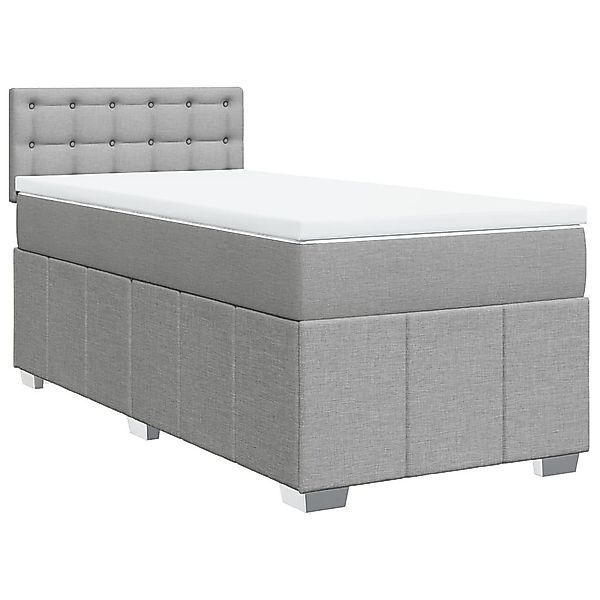 vidaXL Bett Boxspringbett mit Matratze Hellgrau günstig online kaufen
