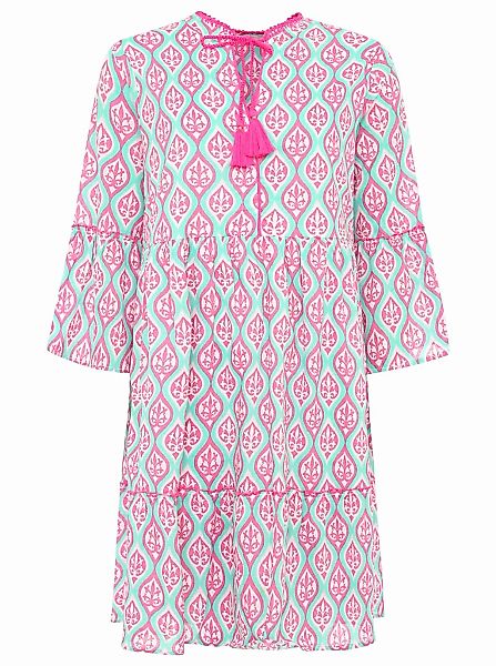 Zwillingsherz Sommerkleid ""Ovale Ranken"", mit Tasseln, Trompeten Ärmeln u günstig online kaufen