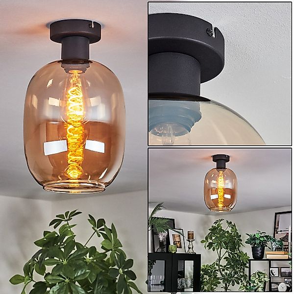 hofstein Deckenleuchte Deckenlampe aus Metall/Glas in günstig online kaufen