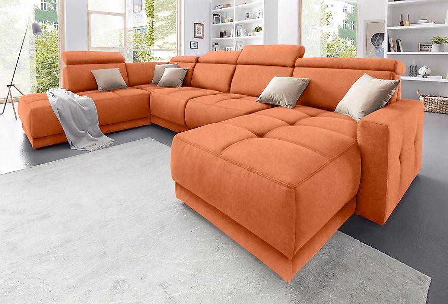 DOMO collection Wohnlandschaft "Ava moderne Sitzheftung mit toller Doppelna günstig online kaufen