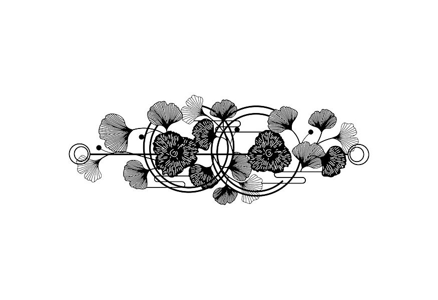 Jumpeak Wanddekoobjekt Floral Leaf Metal Art Wanddekoration, Linien, Modern günstig online kaufen