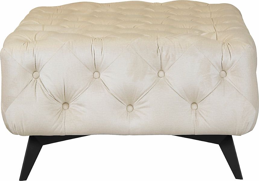 Home affaire Polsterhocker "Amaury" Chesterfield-Optik, Breite 80cm, Fußfar günstig online kaufen
