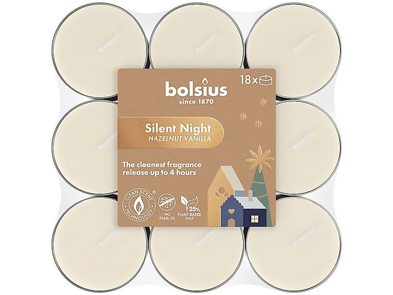 Bolsius Duftkerze Bolsius Duftteelichte silent night 18er Pack creme günstig online kaufen