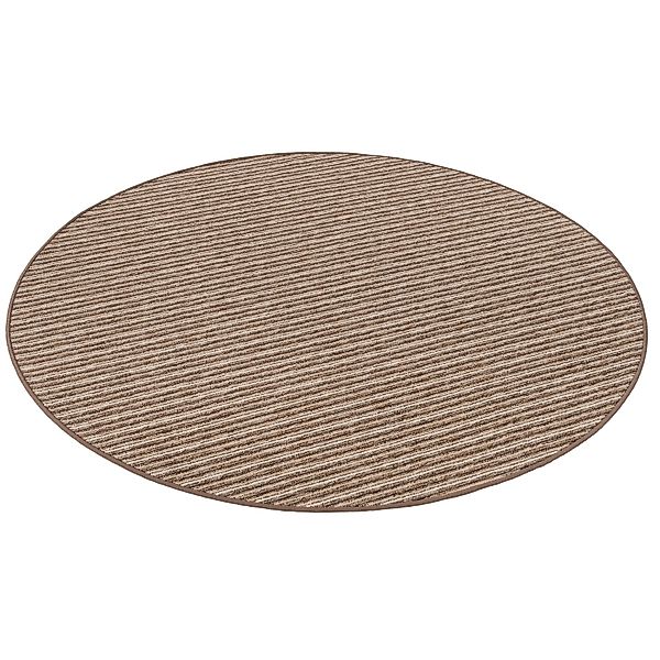 Snapstyle Streifenberber Teppich Marta Braun 133cm Rund günstig online kaufen