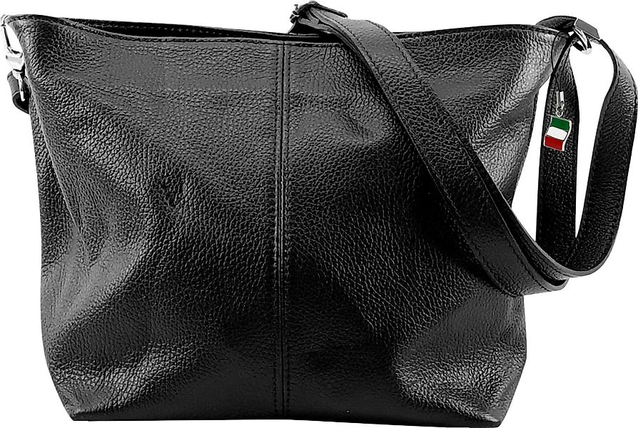 FLORENCE Schultertasche Florence Tasche schwarz Leder günstig online kaufen
