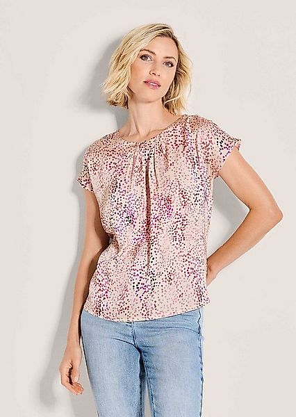 MADELEINE Shirtbluse Druckbluse mit Tupfenmuster Viskosebluse mit Rundhals, günstig online kaufen