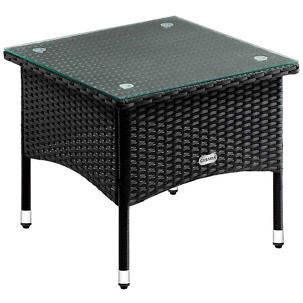 Casaria Beistelltisch, Polyrattan 50x50x45cm Höhenverstellbar 5mm günstig online kaufen