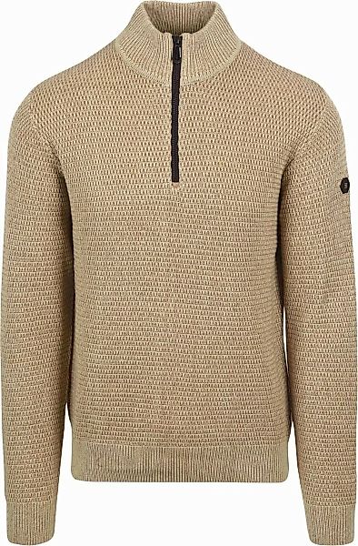 No Excess Halfzip Pullover Struktur Melange Beige - Größe L günstig online kaufen