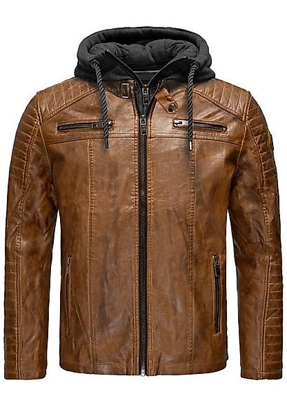 RedBridge Lederimitatjacke Kunstleder Bikerjacke mit Sweat-Kapuze günstig online kaufen