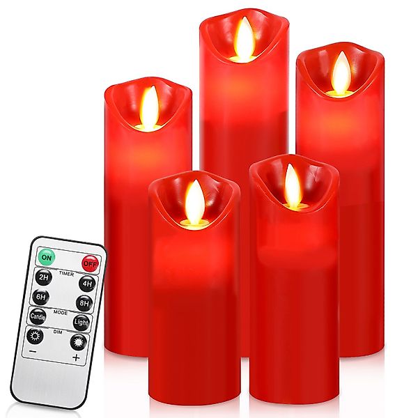 Clanmacy LED-Kerze 5X LED Kerzen Stumpenkerzen günstig online kaufen