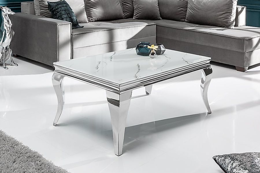 riess-ambiente Couchtisch MODERN BAROCK 100cm grau / weiß, Wohnzimmer · Mar günstig online kaufen