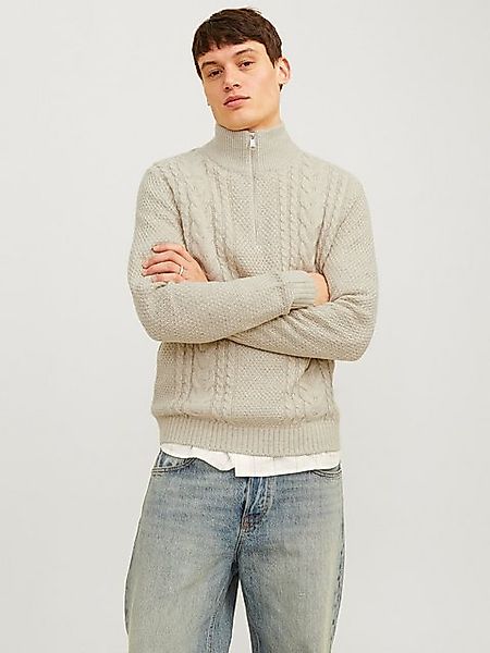 Jack & Jones Troyer JJCRAIG KNIT HALF ZIP mit Zopfmuster günstig online kaufen