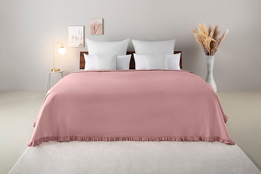 OTTO home Tagesdecke "Violetta, leichter Überwurf mit Rüschen, ohne Füllung günstig online kaufen