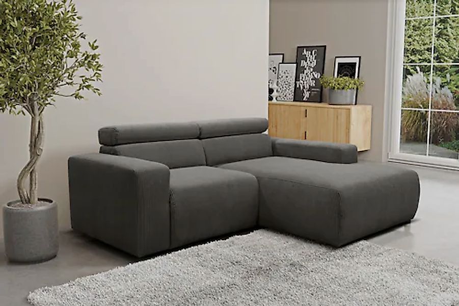 DOMO collection Ecksofa »Brandon, inkl. Kopfteilverstellung, B/T/H: 214/100 günstig online kaufen