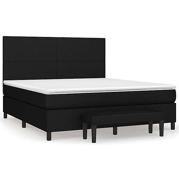 vidaXL Boxspringbett, Boxbett mit Matratze Schwarz 180x200 cm Stoff günstig online kaufen