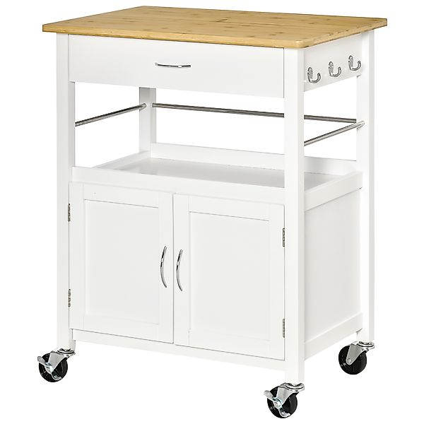 HOMCOM Küchenwagen mit Mehrfach-Storage - Maße 73L x 50B x 91H cm - Metallg günstig online kaufen