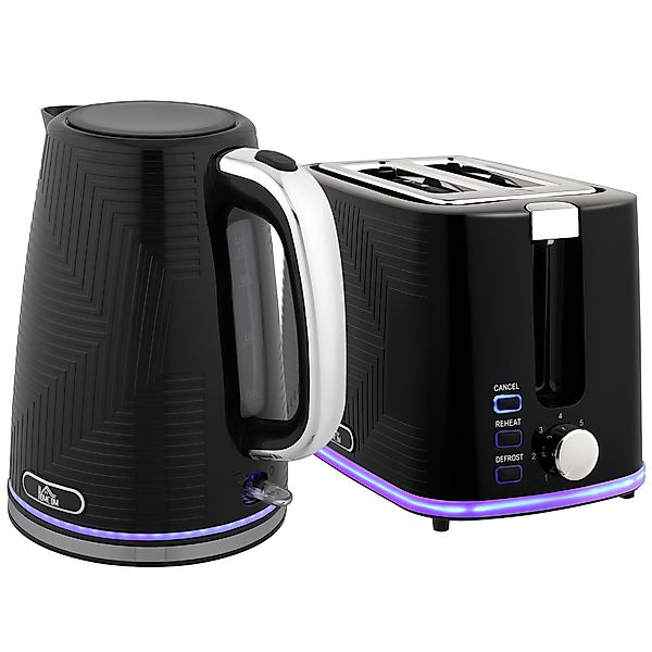 HOMCOM Wasserkocher Toaster Set Edelstahl 1,7L Wasserkocher 2 Scheiben Toas günstig online kaufen
