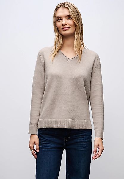 STREET ONE Strickpullover in Unifarbe günstig online kaufen