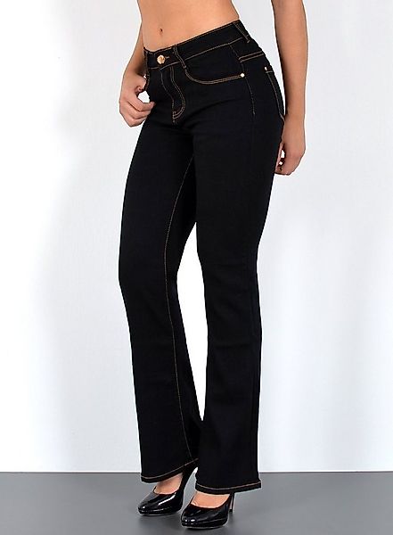 ESRA Bootcut-Jeans Bootcut Jeans Damen High Waist Stretch Wide Leg Jeans bi günstig online kaufen