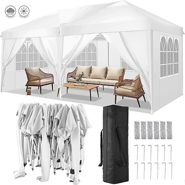 Tooluck Faltpavillon 3x6m Festzelt Wasserdicht UV-Schutz günstig online kaufen
