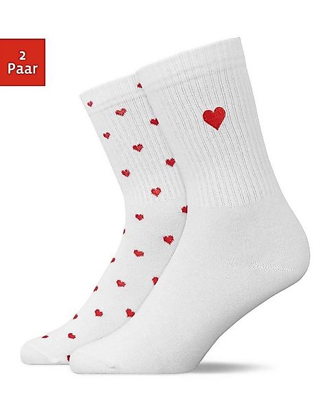 SNOCKS Tennissocken Hohe Sportsocken Love Special (2-Paar) aus Bio-Baumwoll günstig online kaufen