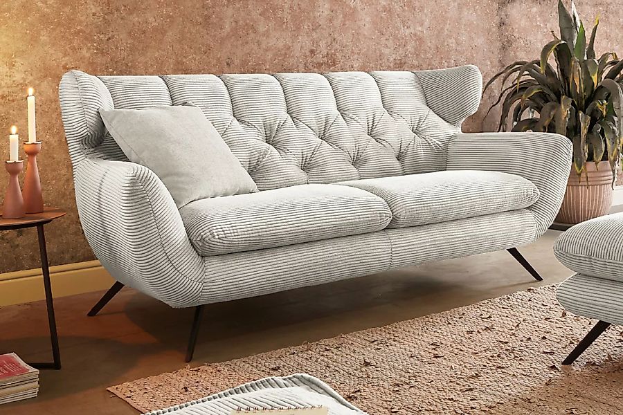 KAWOLA Sofa CHARME Cord cremeweiß günstig online kaufen