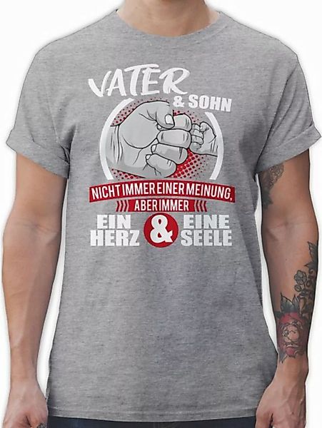 Shirtracer T-Shirt Vater & Sohn Immer ein Herz & eine Seele - weiß/rot Part günstig online kaufen