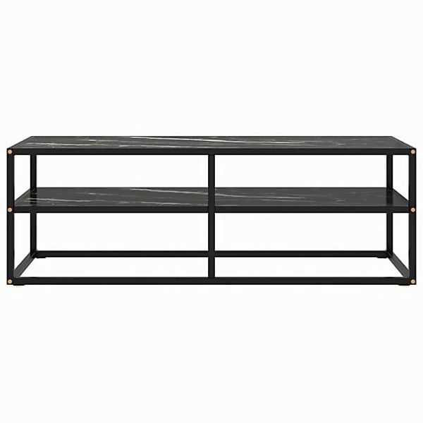 vidaXL TV-Schrank TV-Schrank Schwarz mit Schwarzer Marmor-Optik Glas 120x40 günstig online kaufen