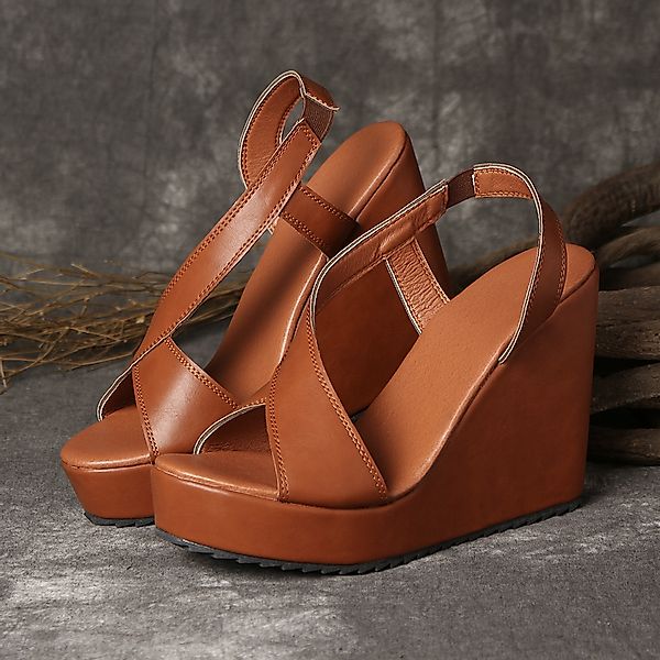 Große Größe Damen Einfarbige Peep Toe Open Side Wedges Sandalen günstig online kaufen