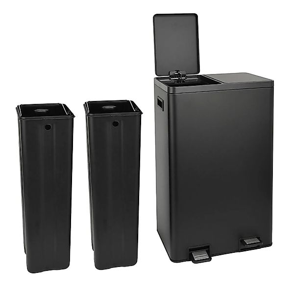 SVITA TMH2X30 Mülleimer 60L Mülltrennsystem 2 Fächer 2x30L Softclose Stahl günstig online kaufen