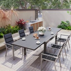 HOMALL Gartentisch Gartentisch, rostfreies Aluminium Ausziehtisch günstig online kaufen